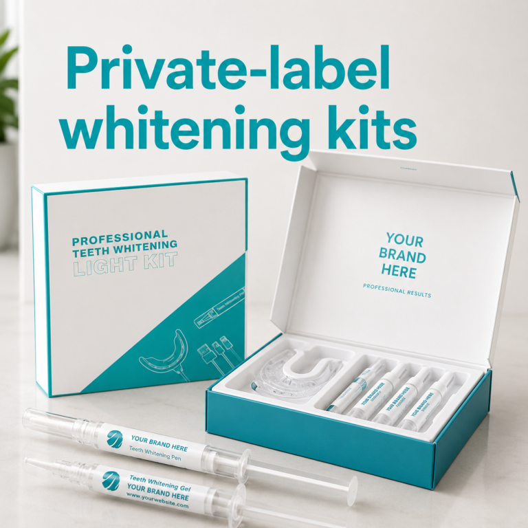 Private-label whitening kit customer journey graphic