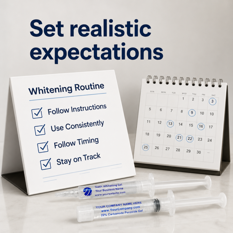 Clear whitening communication and realistic expectations graphic