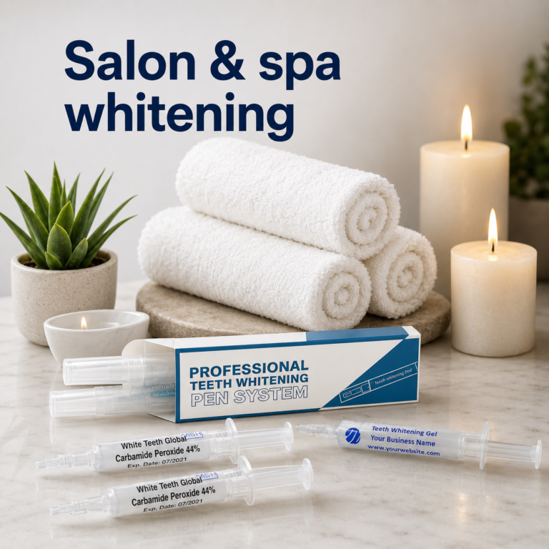 Salon and spa whitening product format guidance graphic