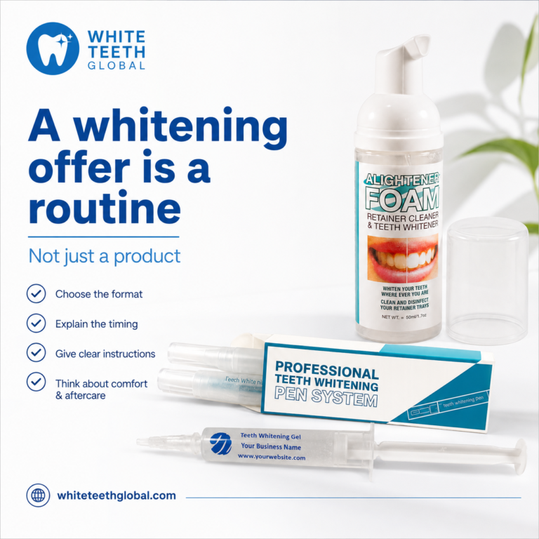 Whitening offer routine graphic for White Teeth Global professional buyers