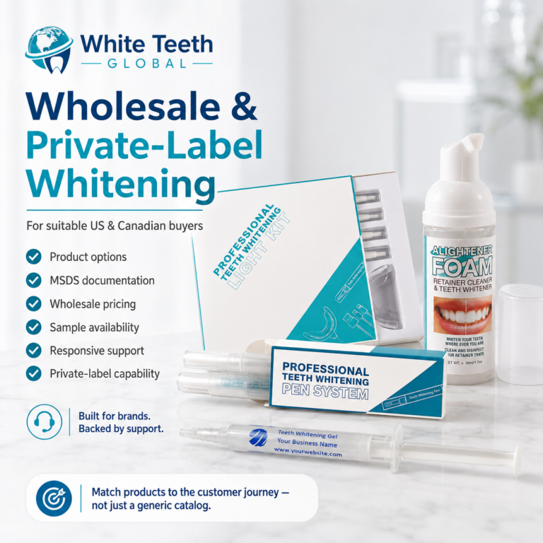 White Teeth Global wholesale and private-label whitening support for US and Canadian buyers