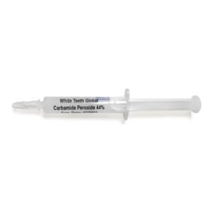 Clear carbamide peroxide 44% whitening gel syringe from White Teeth Global